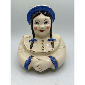 Shawnee Pottery Cooky Dutch Girl Cookie Jar LID ONLY w/ Gold Trim